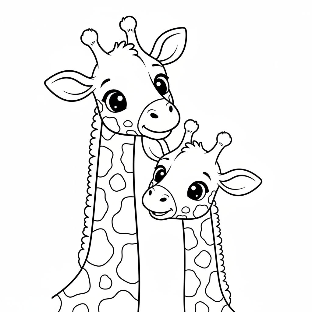 Coloriage coloriage girafes 4