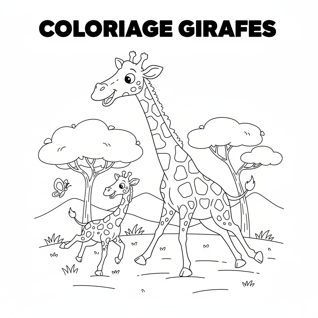 Coloriage coloriage girafes 5