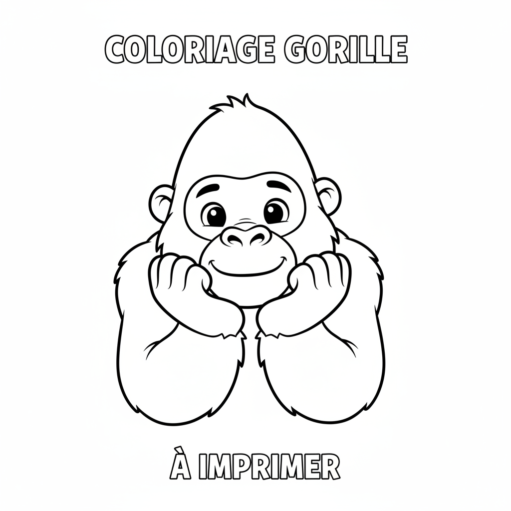 Coloriage coloriage gorille à imprimer 4