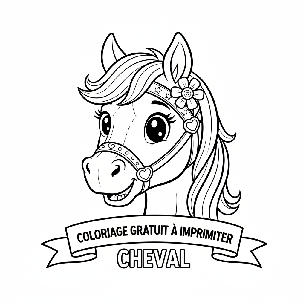 Coloriage coloriage gratuit à imprimer cheval 4