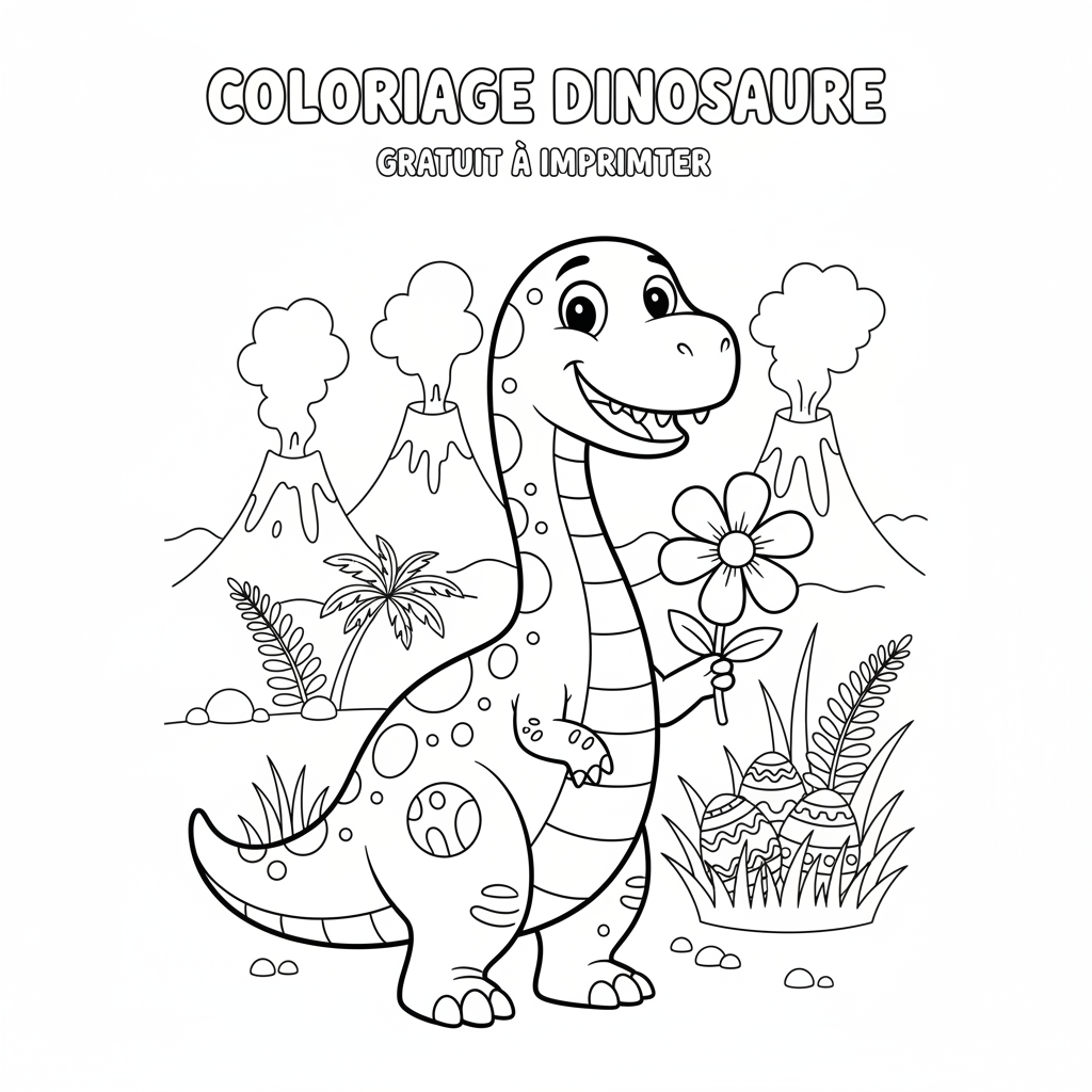 Coloriage coloriage gratuit à imprimer dinosaure 2