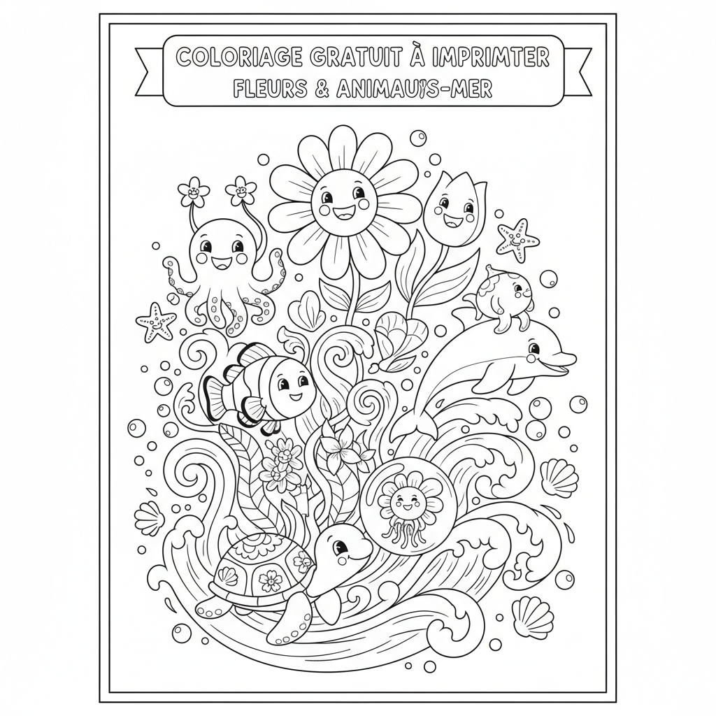 Coloriage coloriage gratuit à imprimer fleurs 5