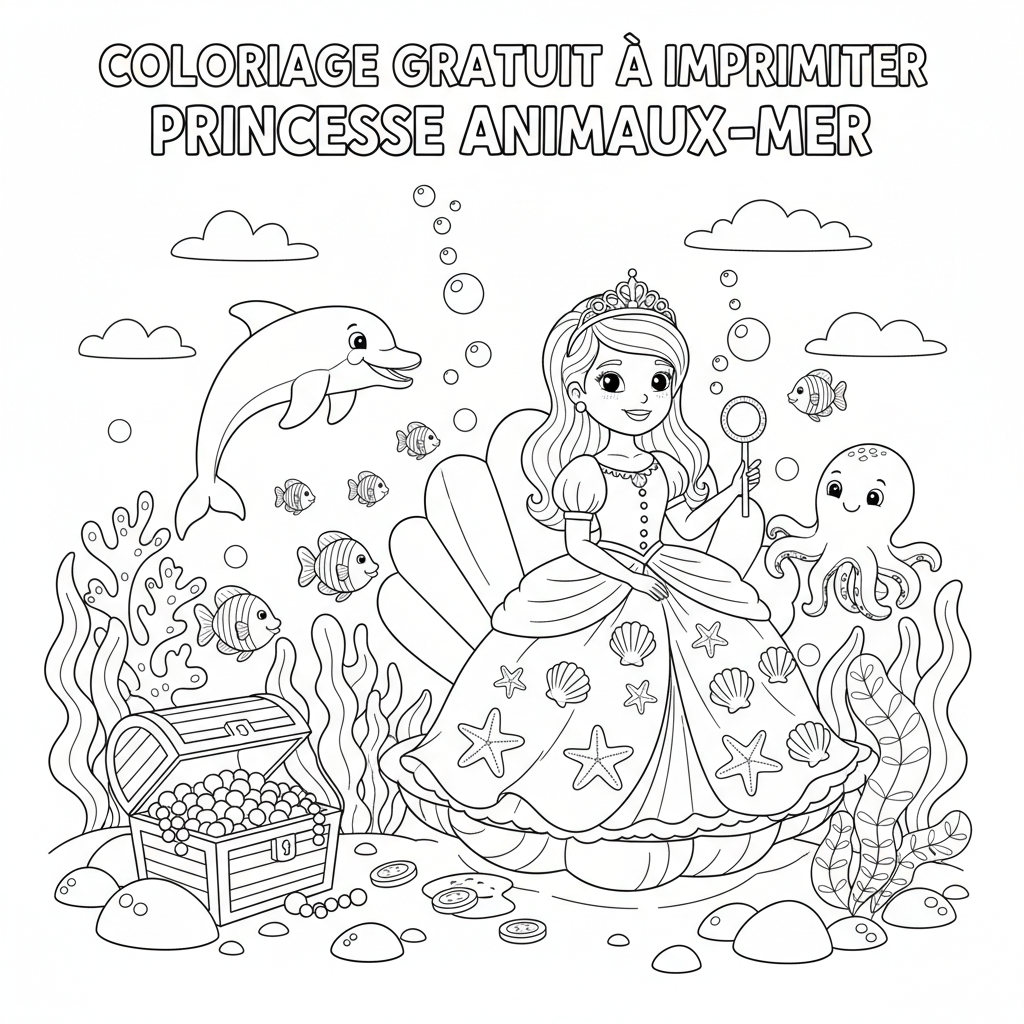 Coloriage coloriage gratuit à imprimer princesse 3