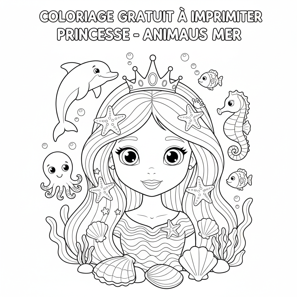 Coloriage coloriage gratuit à imprimer princesse 4