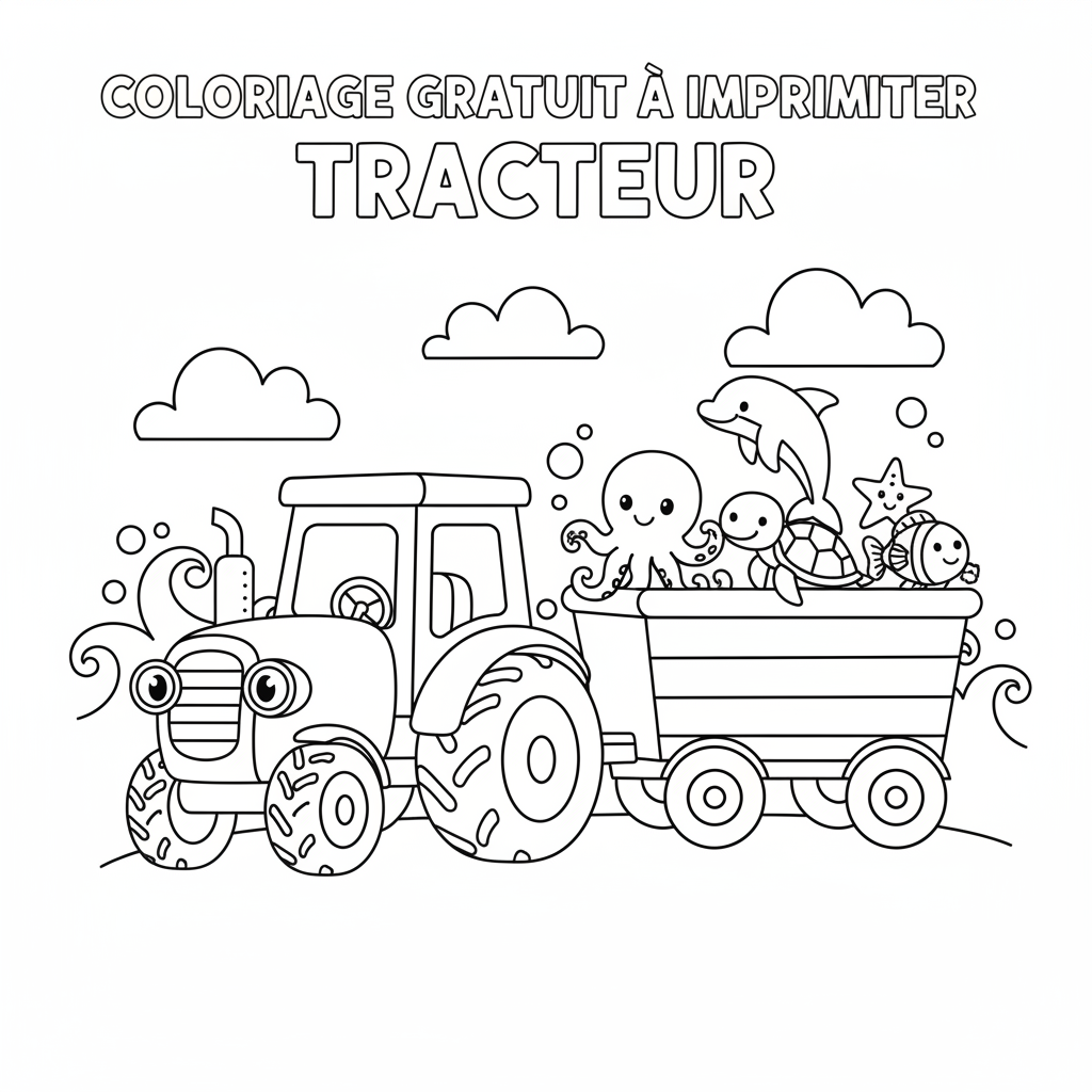 Coloriage coloriage gratuit à imprimer tracteur 1