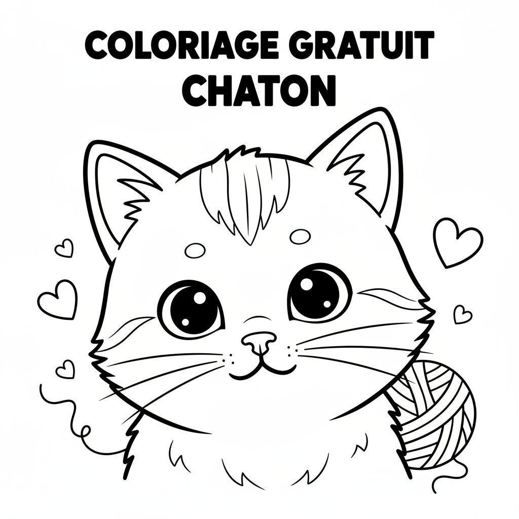 Coloriage coloriage gratuit chaton 4