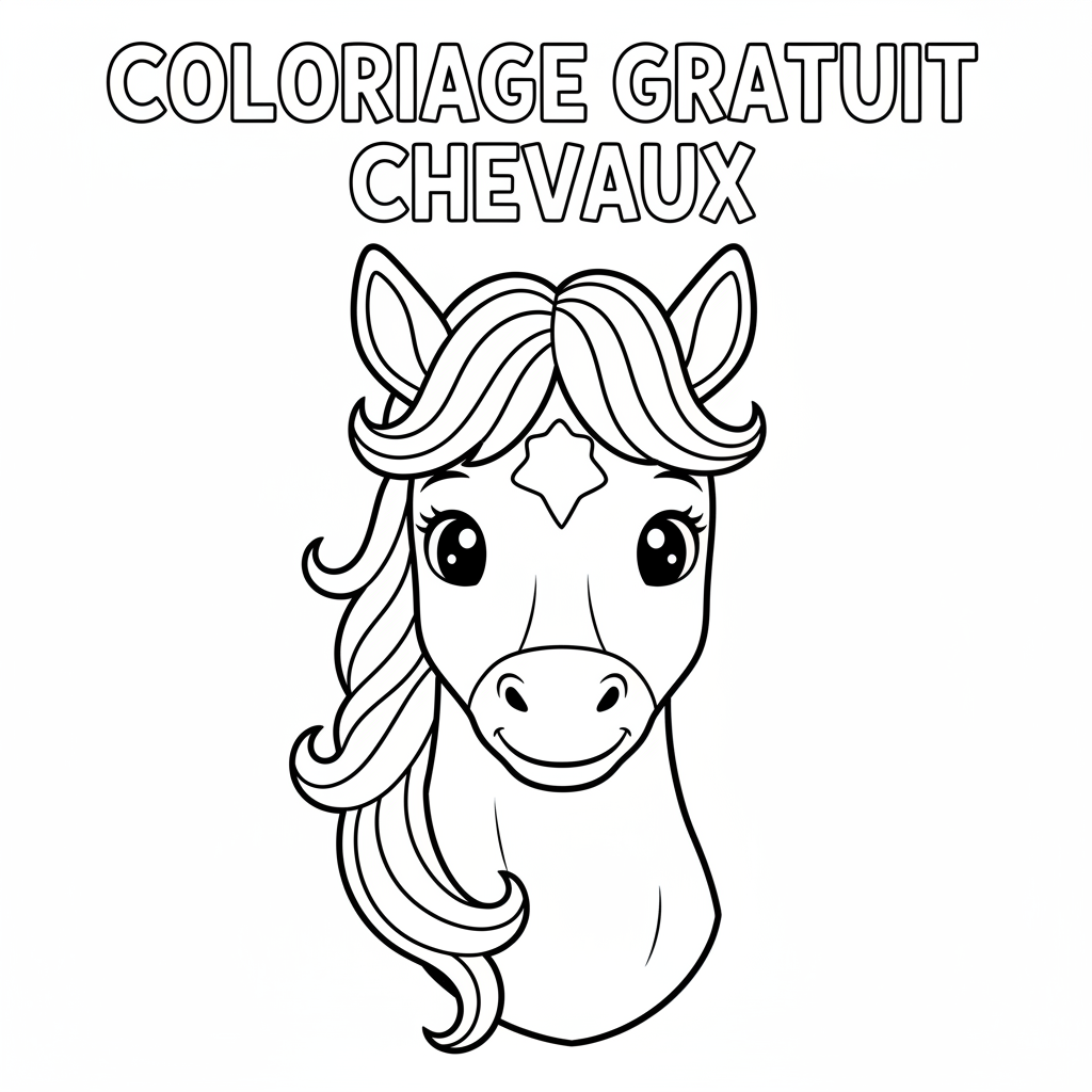 Coloriage coloriage gratuit chevaux 4