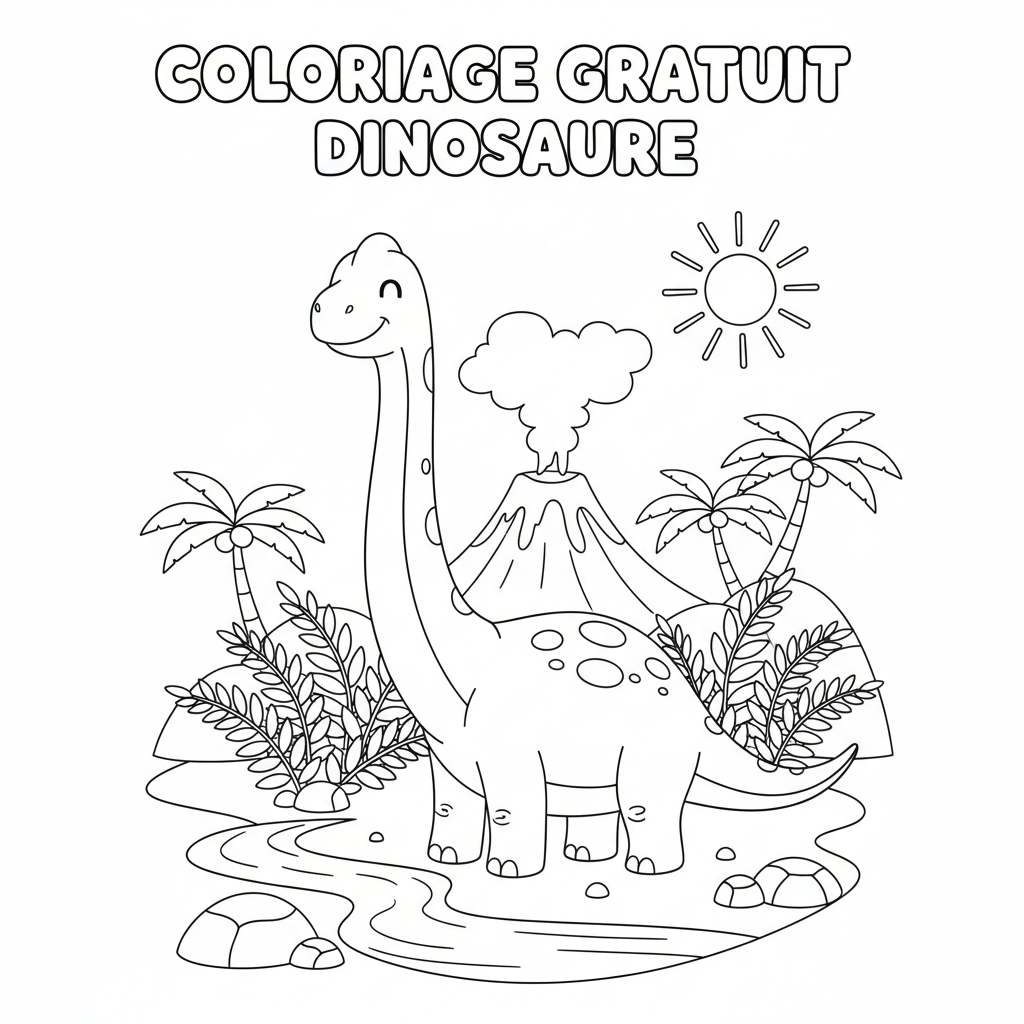 Coloriage coloriage gratuit dinosaure 3
