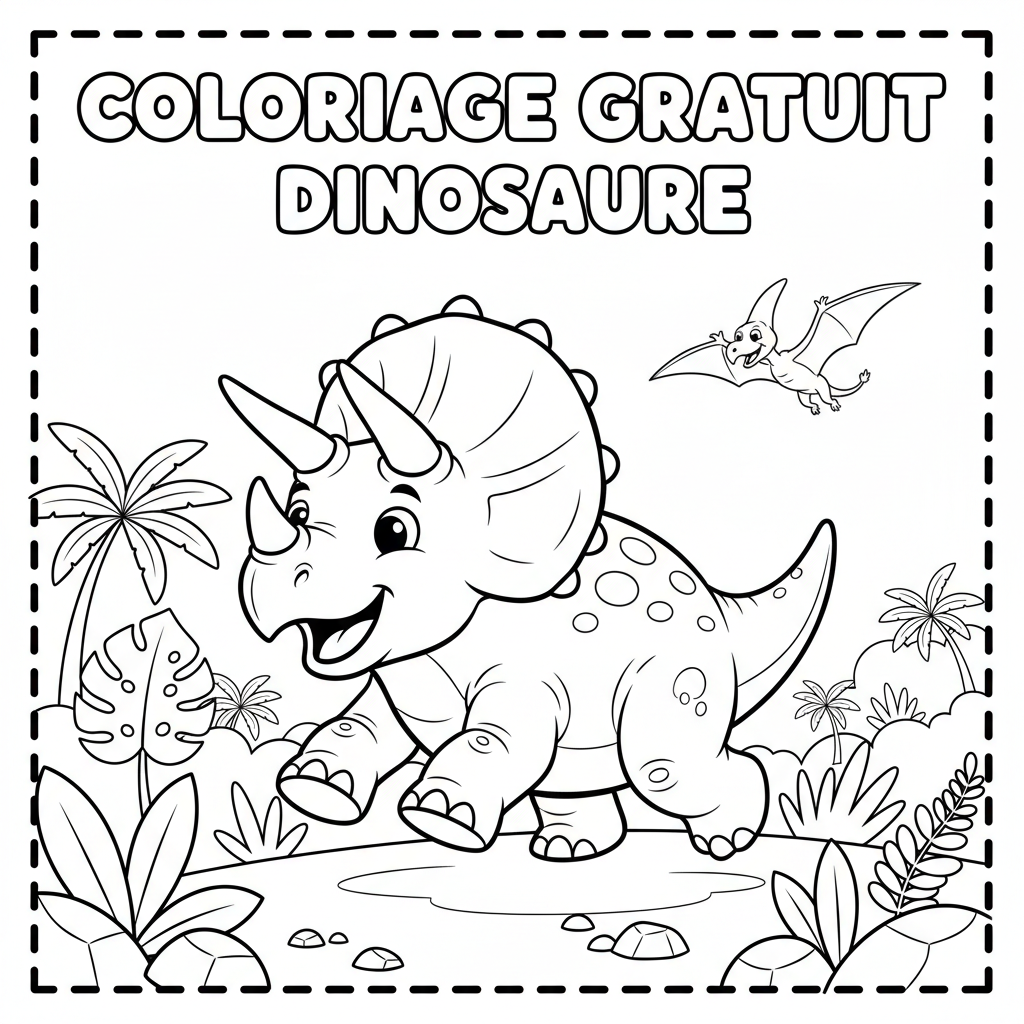 Coloriage coloriage gratuit dinosaure 5