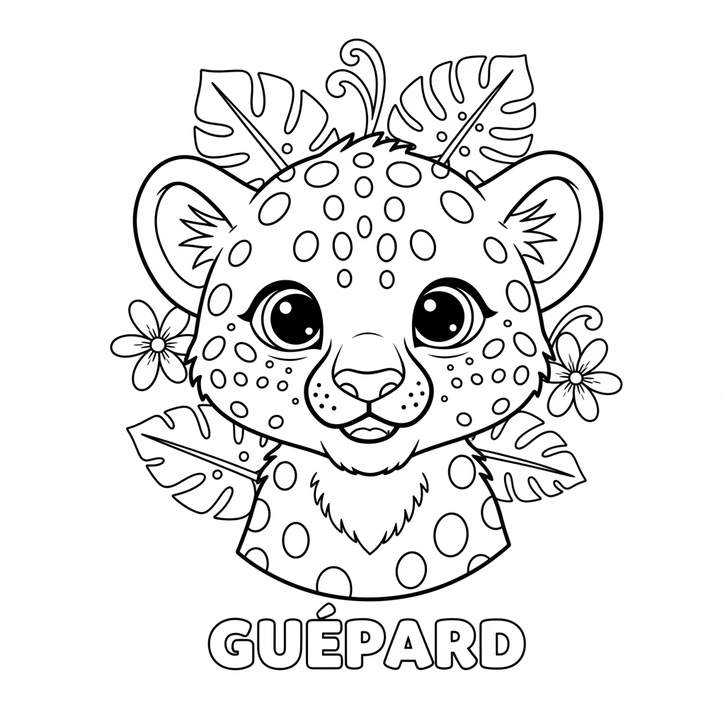 Coloriage coloriage guépard 4