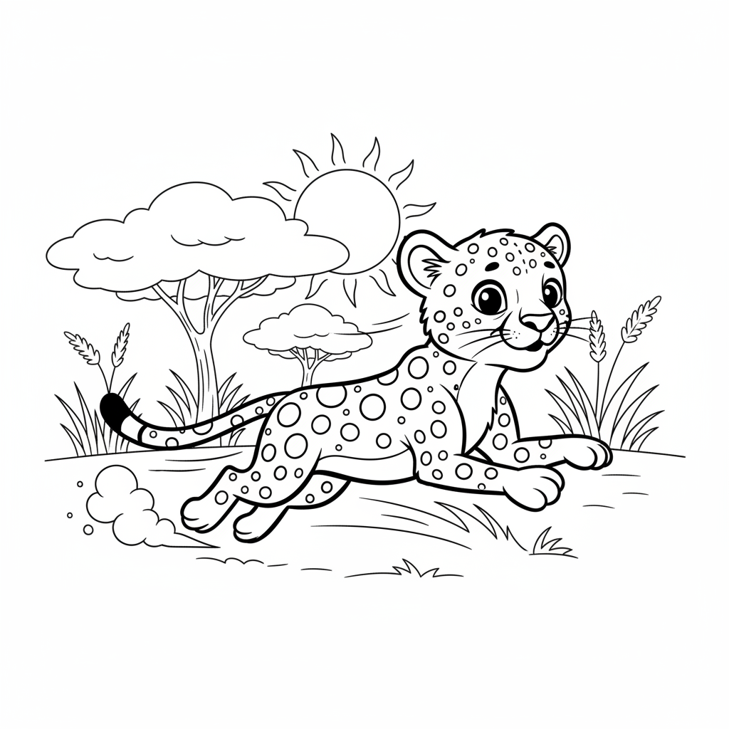 Coloriage coloriage guépard 5
