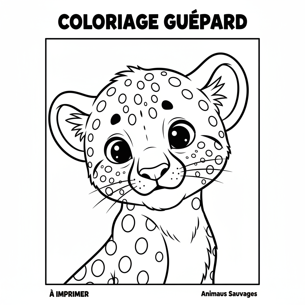 Coloriage coloriage guépard à imprimer 4
