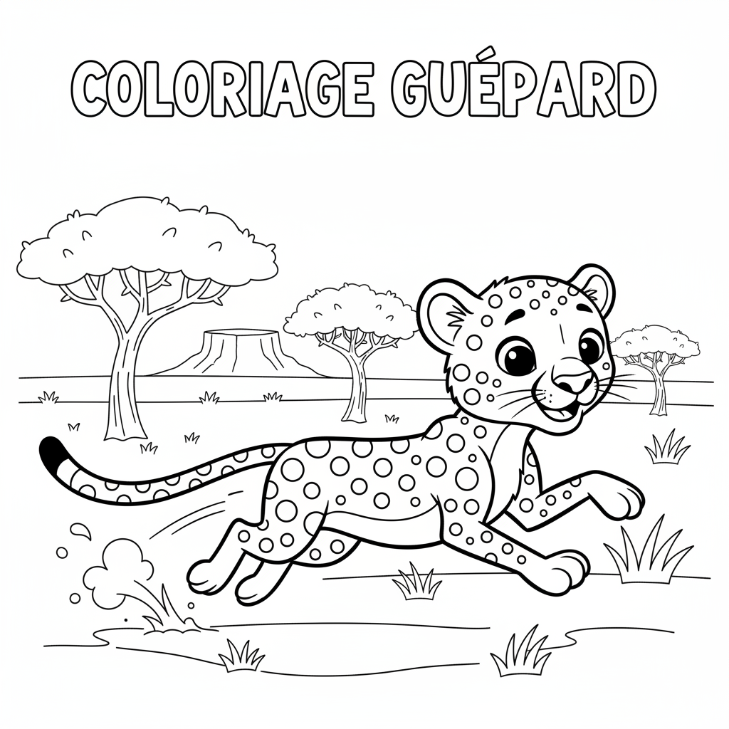Coloriage coloriage guépard à imprimer 5