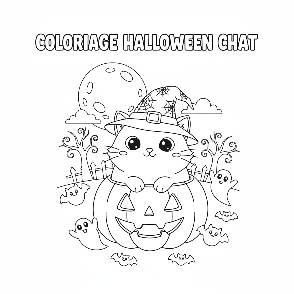 Coloriage coloriage halloween chat