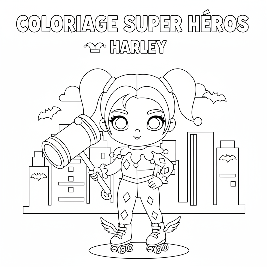 Coloriage Harley Quinn à Imprimer Gratuitement