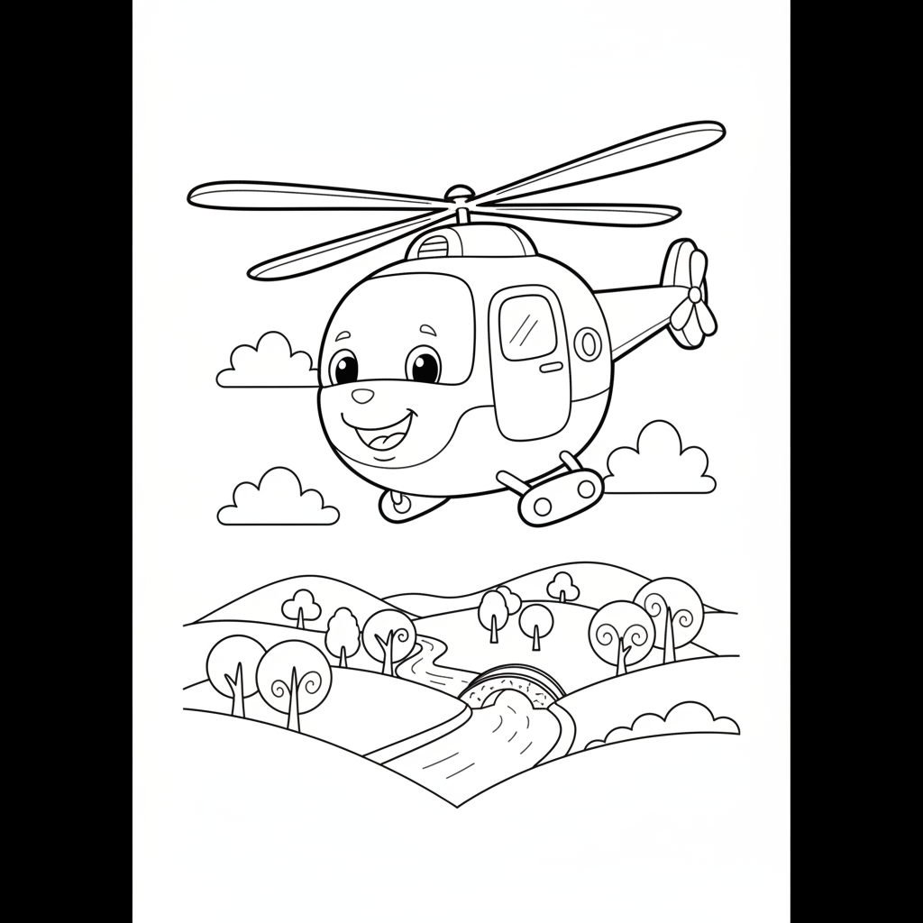 Coloriage coloriage hélicoptère 3