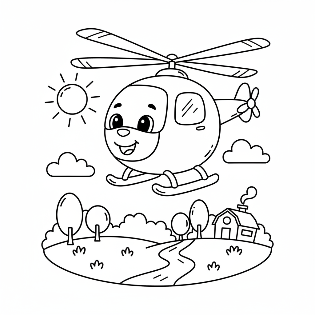 Coloriage coloriage helicoptere 3