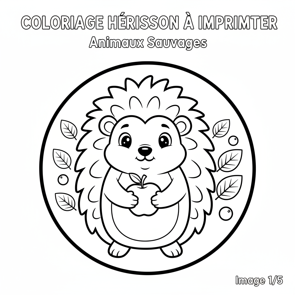 Coloriage Hérisson à Imprimer Gratuit pour les Enfants