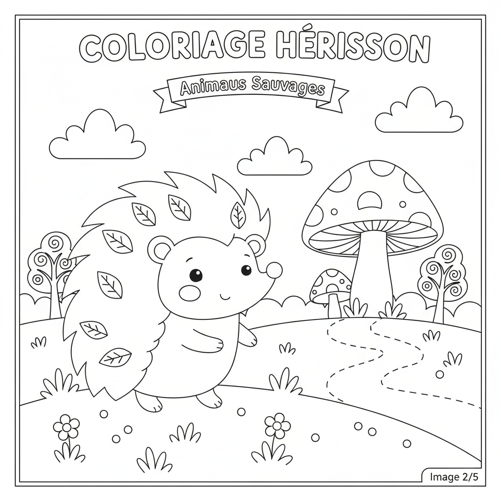 Coloriage coloriage hérisson à imprimer 2
