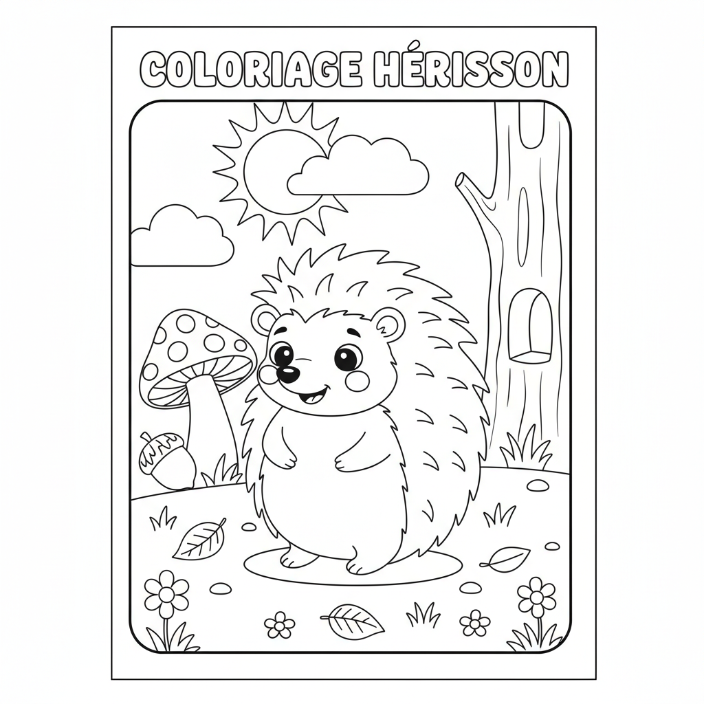 Coloriage coloriage hérisson à imprimer 3