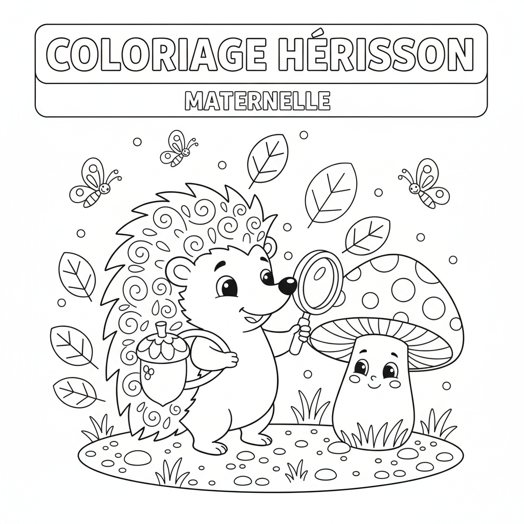 Coloriage coloriage hérisson maternelle 2