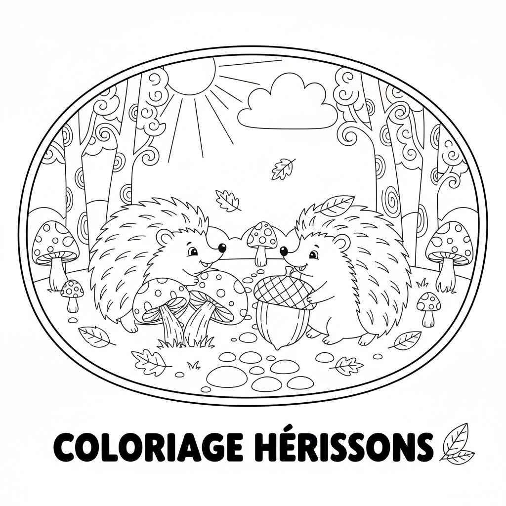 Coloriage coloriage hérissons 3