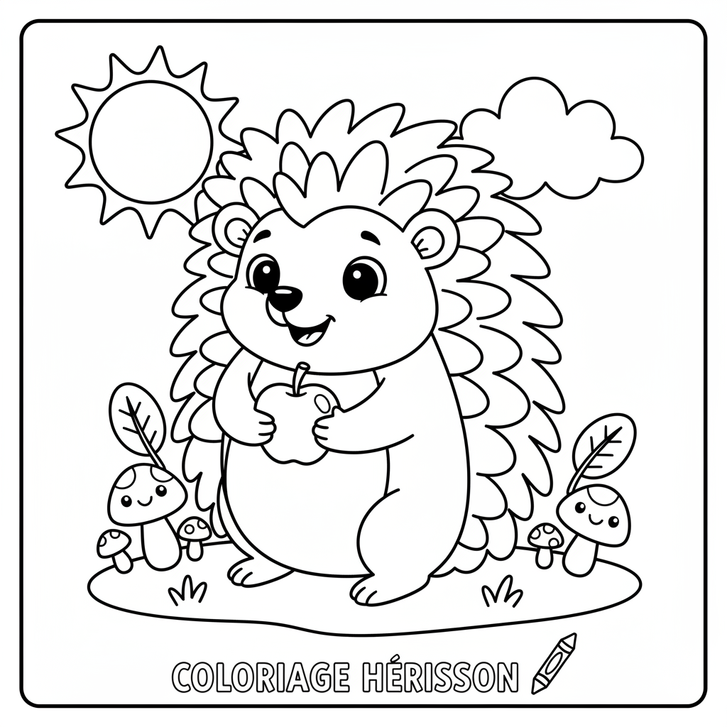 Coloriage coloriage hérissons imprimer 1