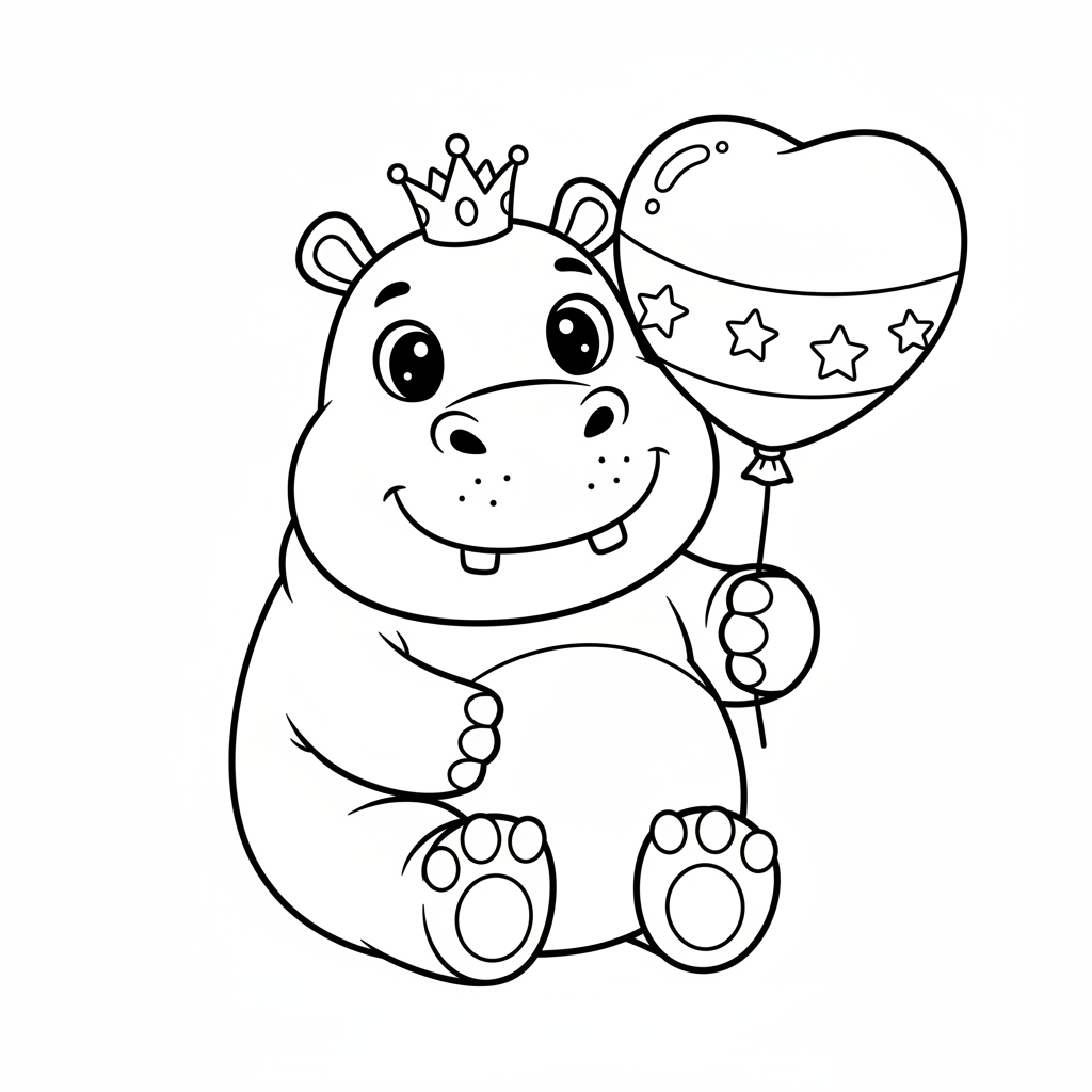 Coloriage coloriage hippopotame 4