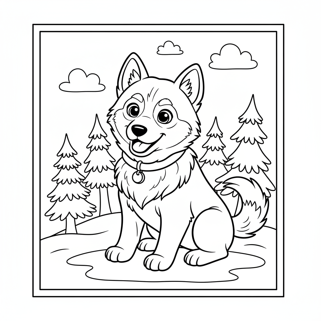 Coloriage coloriage husky 2