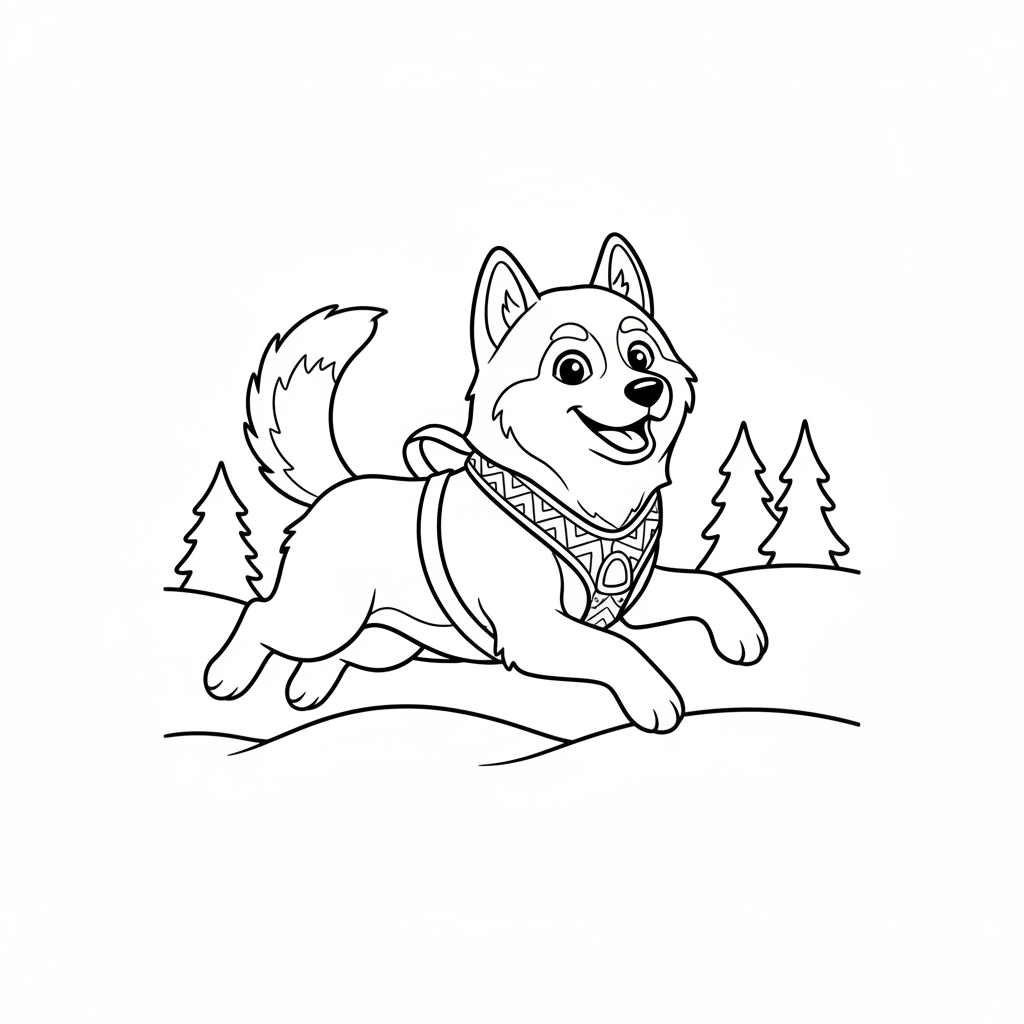 Coloriage coloriage husky 5