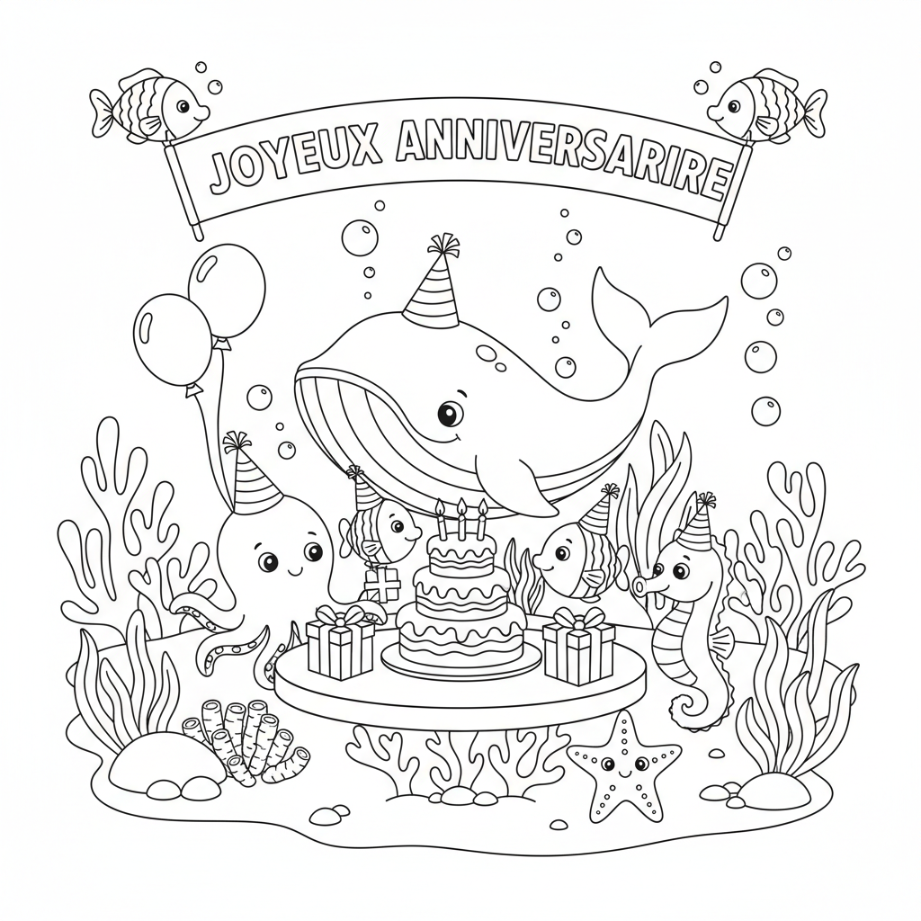 Coloriage coloriage imprimer anniversaire 3