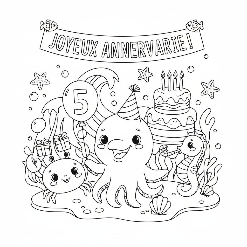 Coloriage coloriage imprimer anniversaire 4