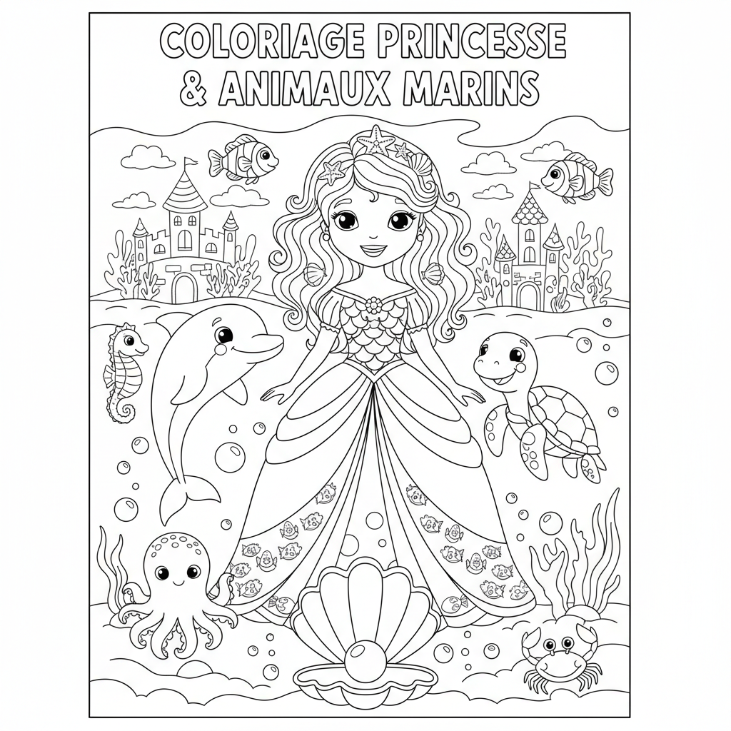 Coloriage coloriage imprimer princesse 2