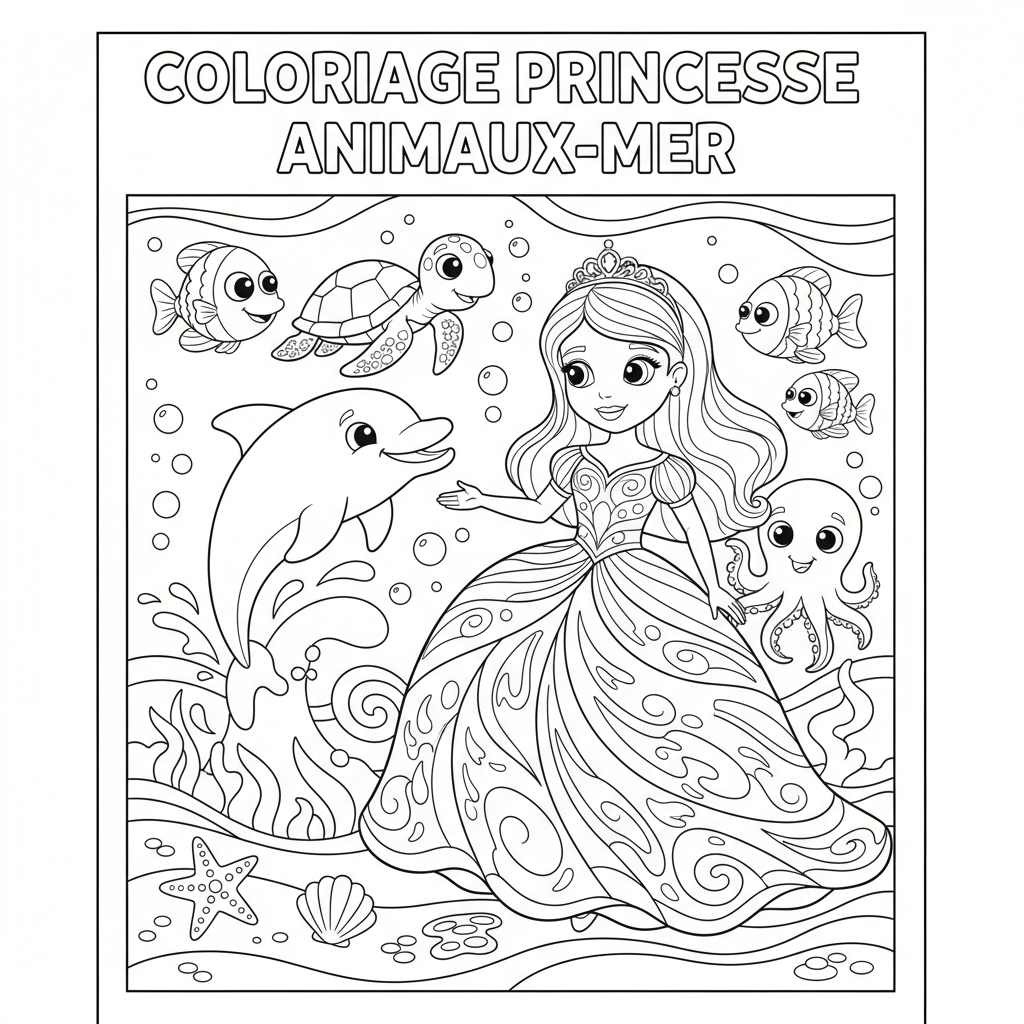 Coloriage coloriage imprimer princesse 5
