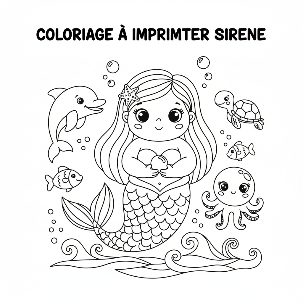Coloriage coloriage imprimer sirène