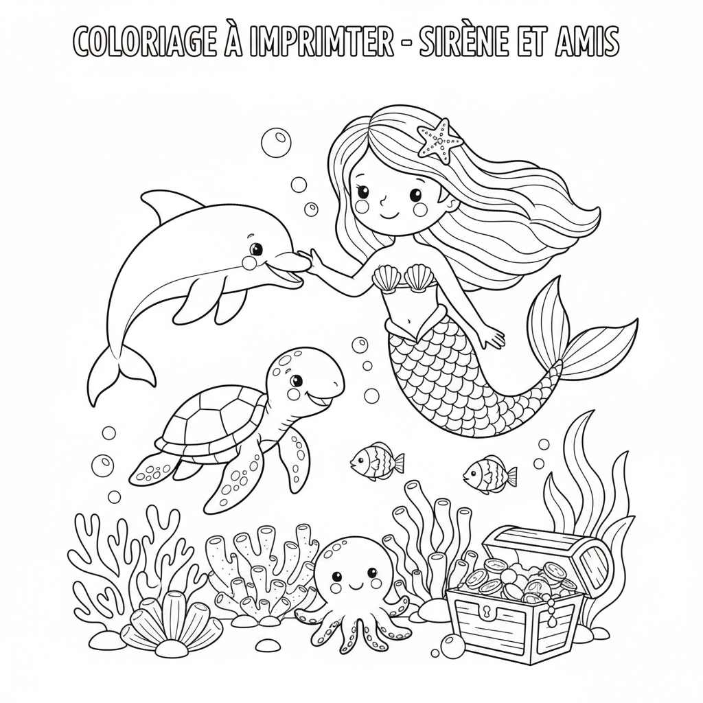 Coloriage coloriage imprimer sirène 2