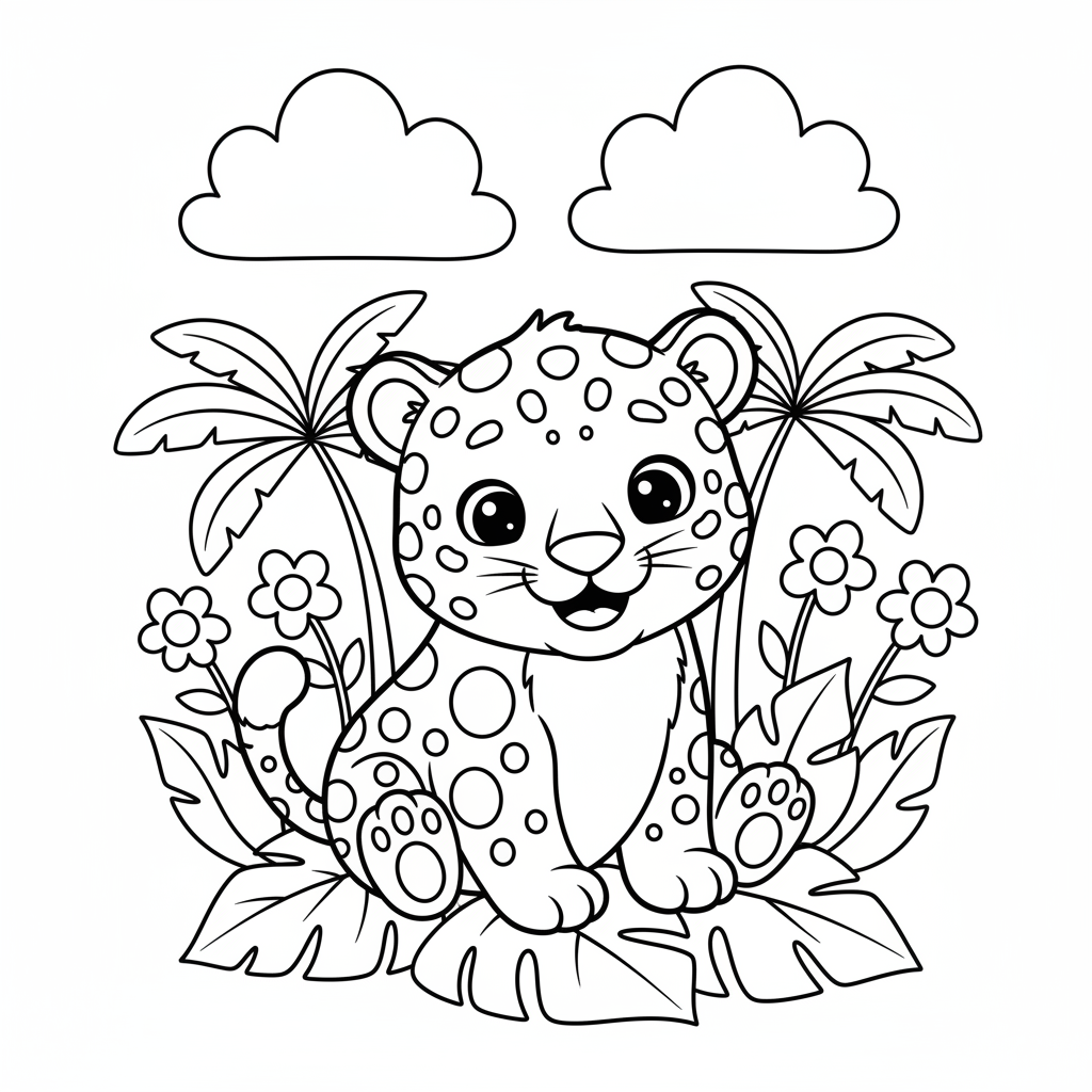 Coloriage Jaguar Gratuit à Imprimer pour Enfants