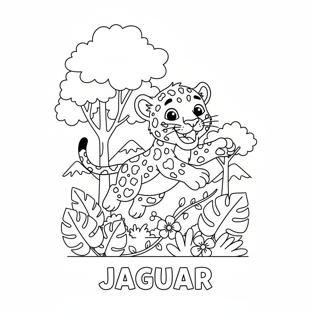 Coloriage coloriage jaguar 5