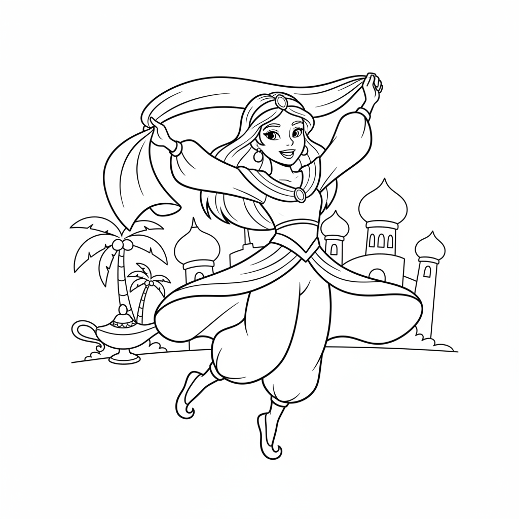 Coloriage coloriage jasmine 5