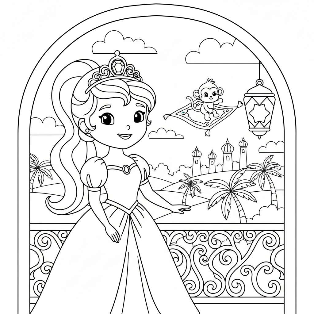 Coloriage coloriage jasmine à imprimer 1