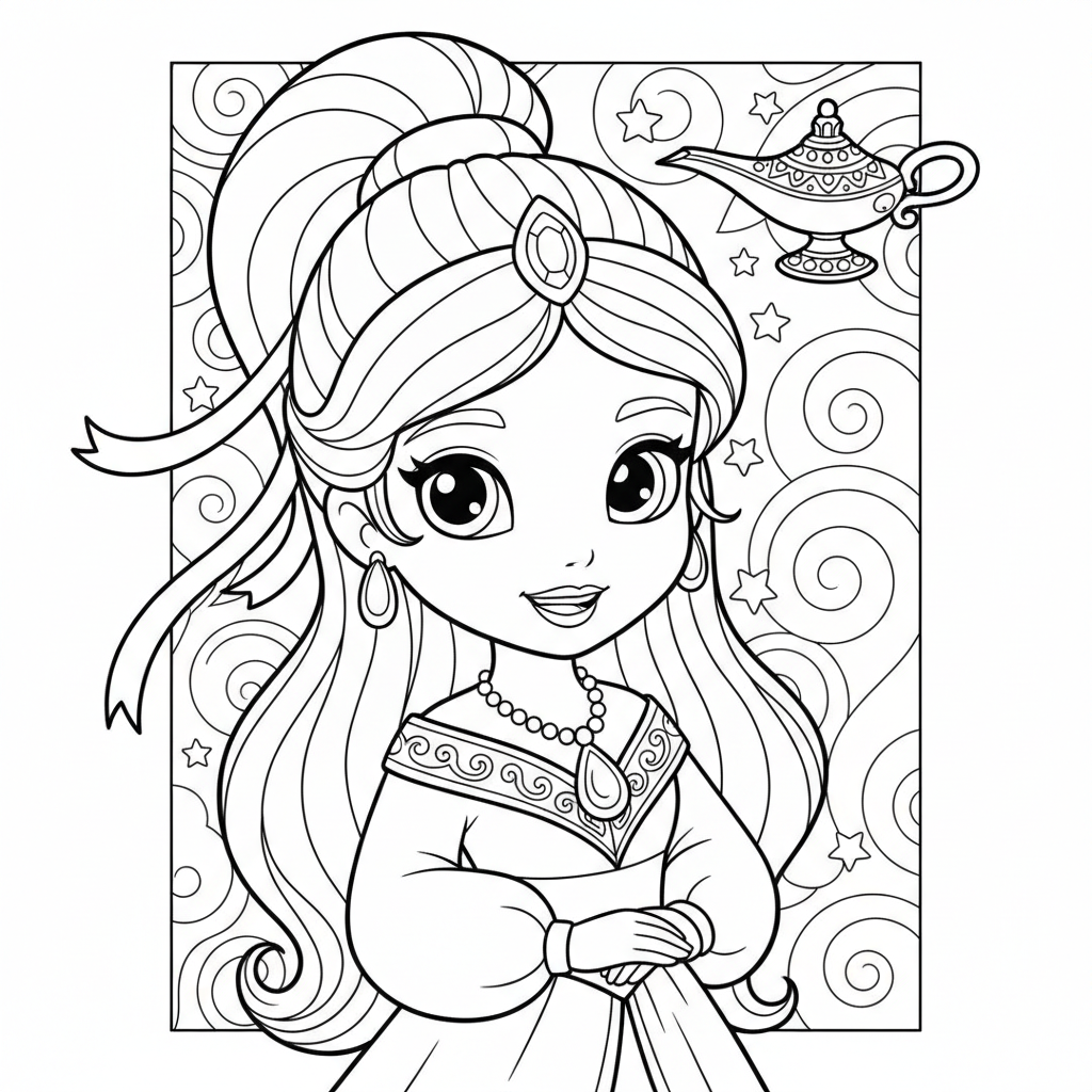 Coloriage coloriage jasmine à imprimer 4