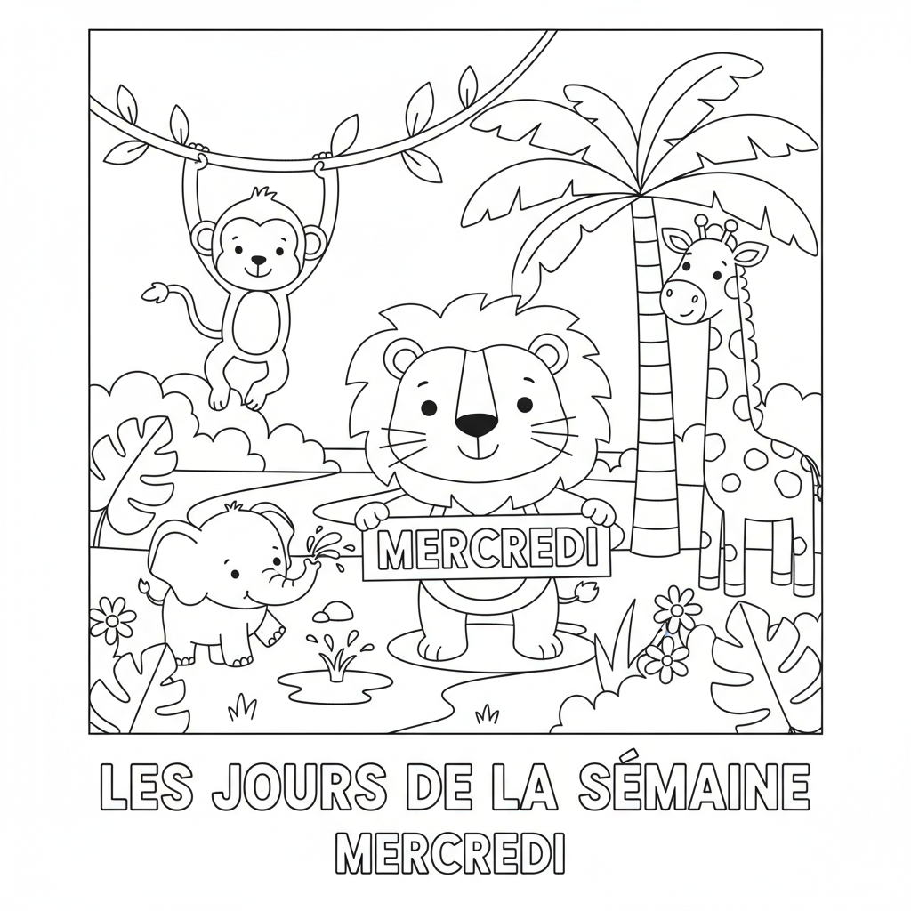 Coloriage coloriage jours de la semaine 3