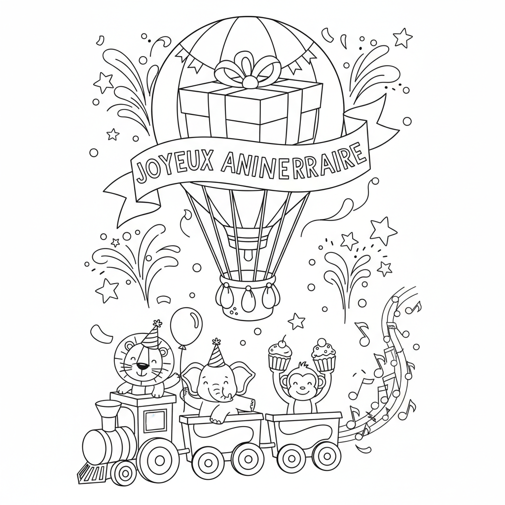 Coloriage coloriage joyeux anniversaire 5