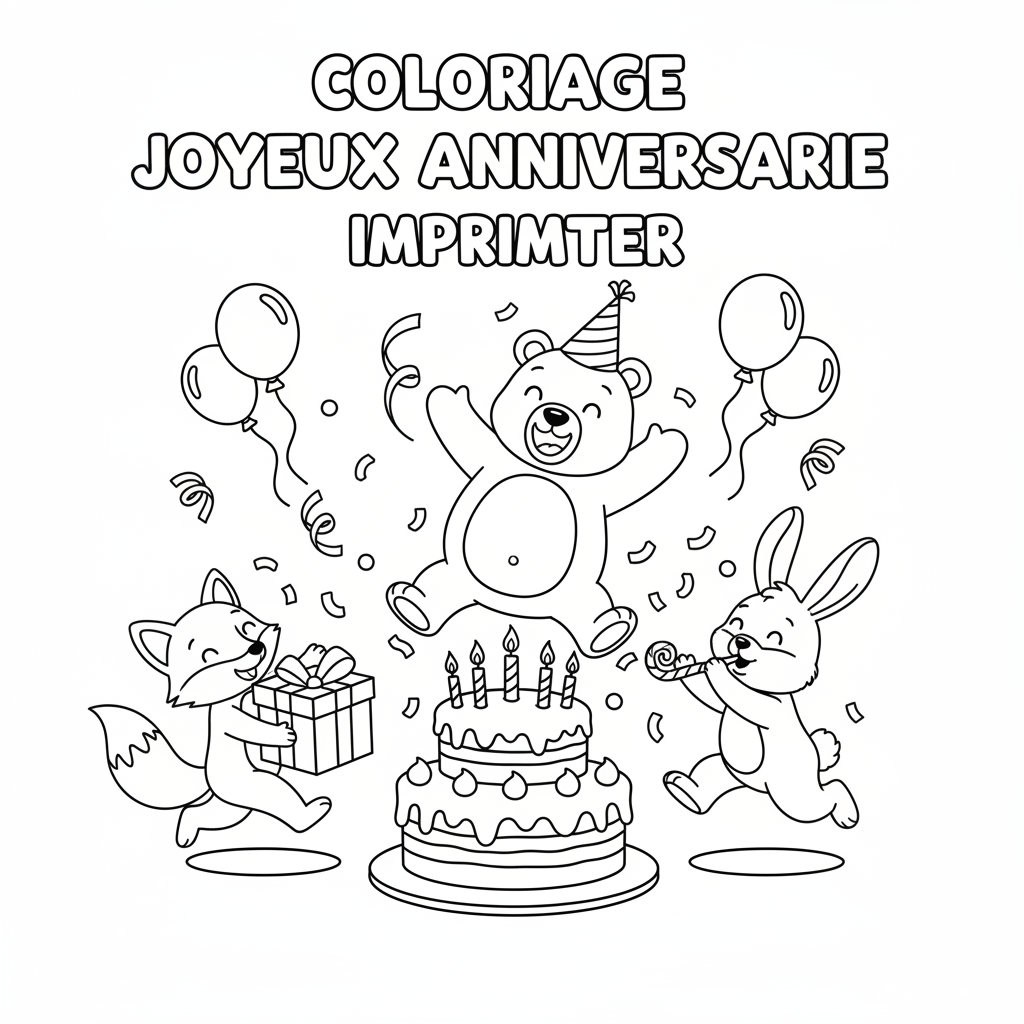 Coloriage coloriage joyeux anniversaire imprimer 5
