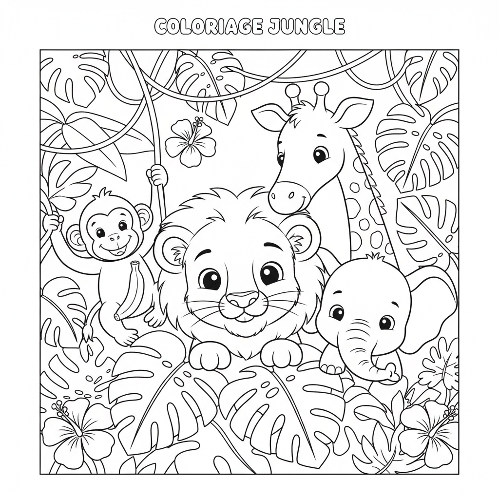 Coloriage coloriage jungle 4