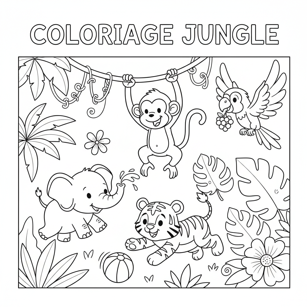 Coloriage coloriage jungle 5