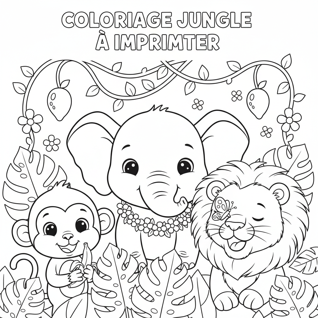 Coloriage coloriage jungle à imprimer 4