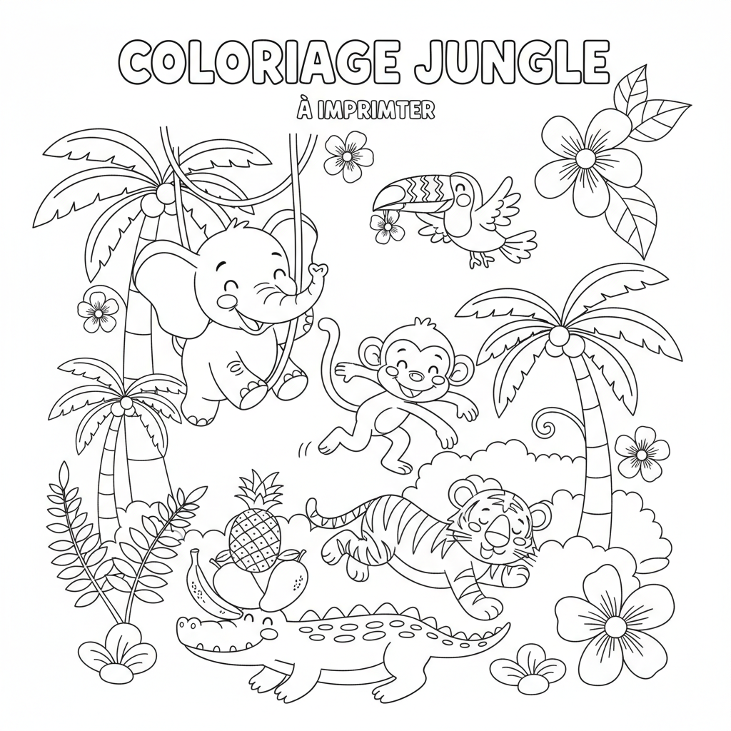 Coloriage coloriage jungle à imprimer 5