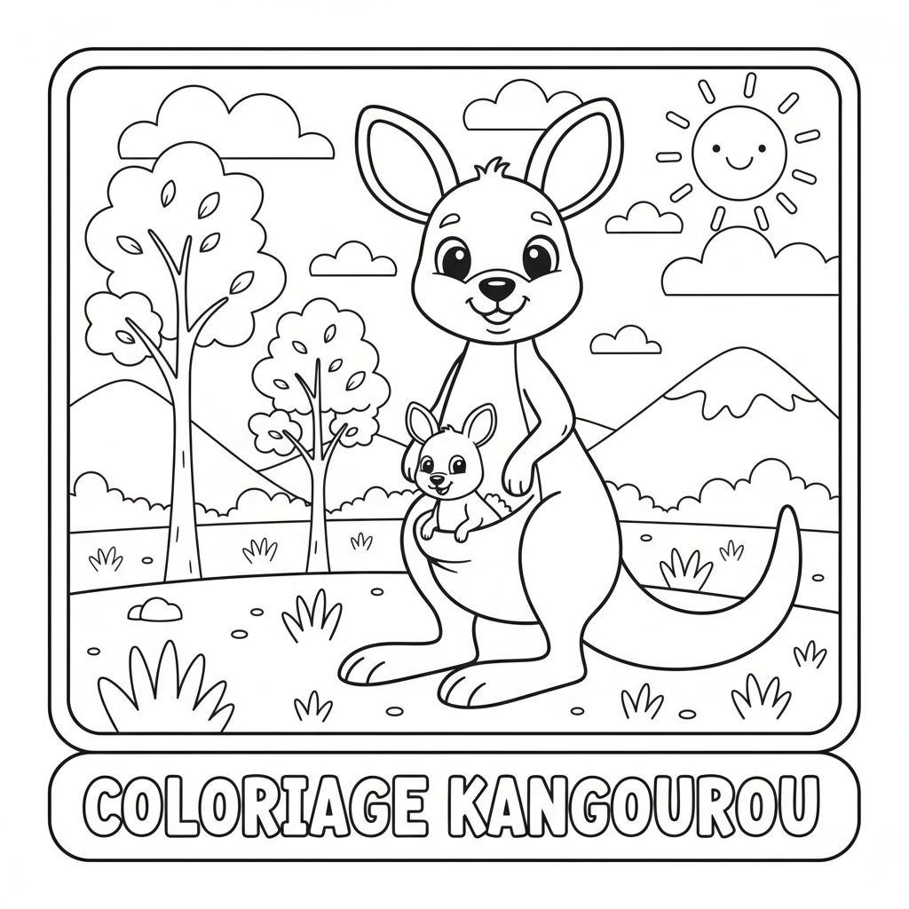 Coloriage coloriage kangourou 3