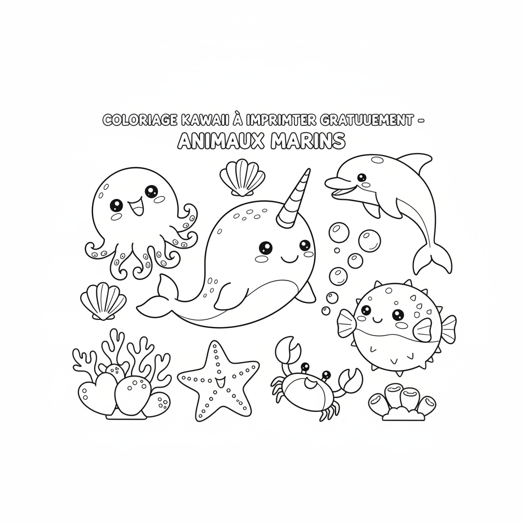 Coloriage coloriage kawaii à imprimer gratuitement